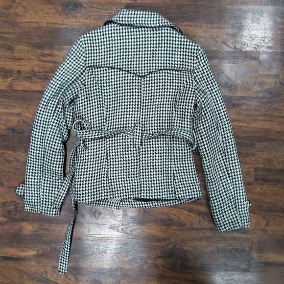 Beverly Hills Polo Club Houndstooth Belted Peacoat Jacket Women's Size Small - Picture 3 of 10